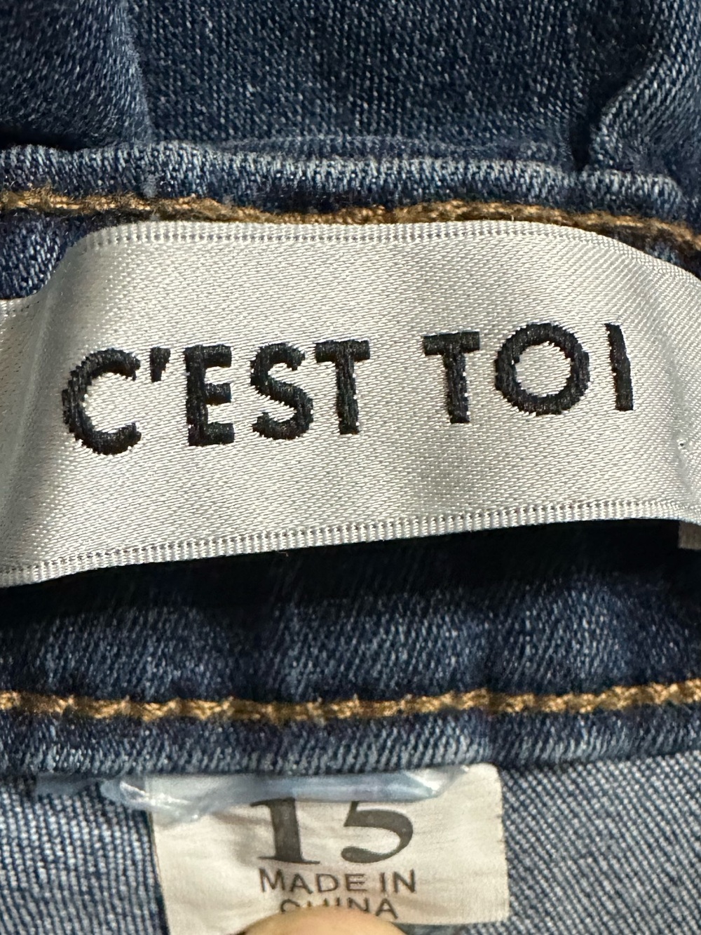 C’Est Toi High-Waist Tie-Belt Paperbag Jeans — Blue size 15 - Picture 2 of 10